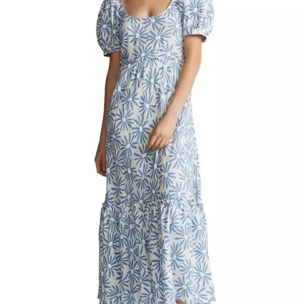 Ralph Lauren Blue and White Floral Maxi Dress